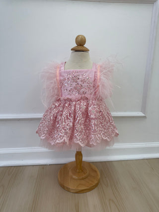 Elodie Tutu Romper Dress Pink 6-12 months