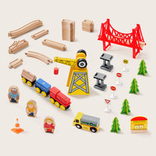 Load image into Gallery viewer, Tiny Land® Wooden Track Trains 55 Pcs
