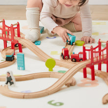 Load image into Gallery viewer, Tiny Land® Wooden Train Set for Children 39 Pcs
