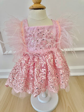 Elodie Tutu Romper Dress Pink 6-12 months