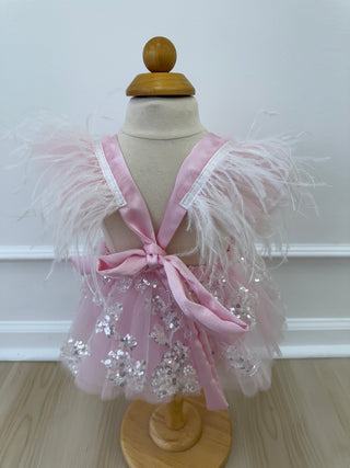 Pink Flamingo Tutu Romper Dress Pink 6-12 months