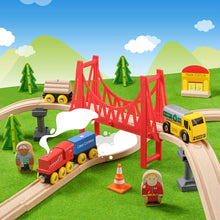 Load image into Gallery viewer, Tiny Land® Wooden Track Trains 55 Pcs
