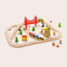 Load image into Gallery viewer, Tiny Land® Wooden Track Trains 55 Pcs
