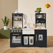 Load image into Gallery viewer, Tiny Land® Iconic Aqua Kitchen with Real-Flow Water System - Black
