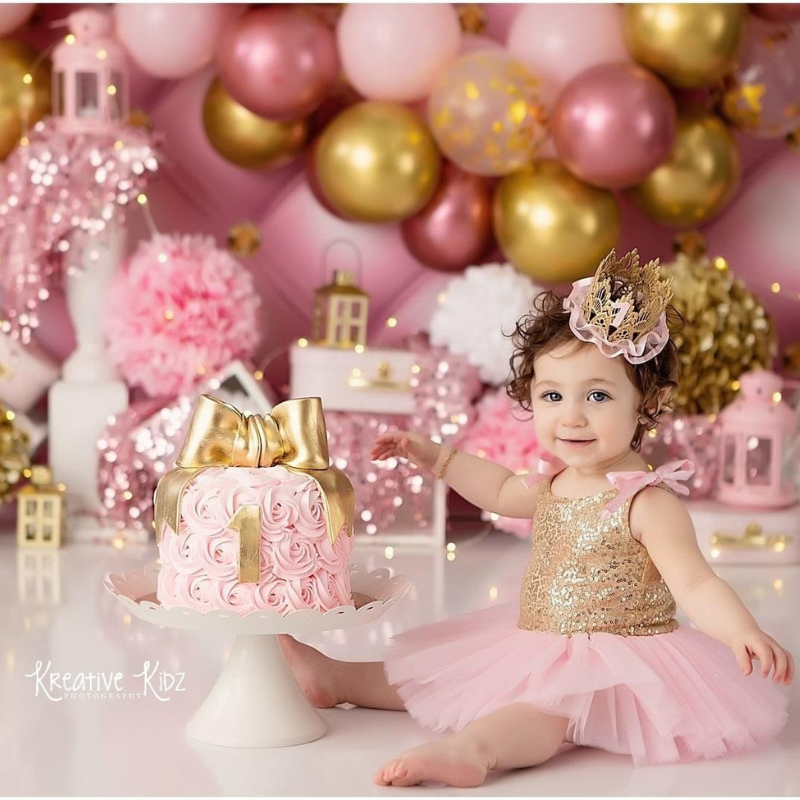 Pink and best sale gold baby dress