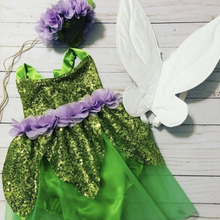 Load image into Gallery viewer, Green Sparkle Fairy Sparkle Romper Green Fairy Costume
