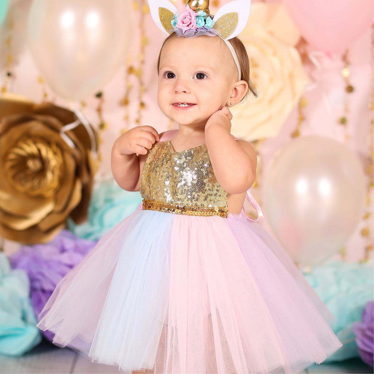 Rainbow Girl Romper, Pastel Colorful Tulle Dress, First Birthday Tulle Dress, Sequin Tutu Dress, Unicorn Dress, Toddler orders Cake Smash Dress